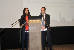 Opening the conference in Arabic and Hebrew