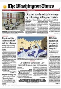 Washington Times front page