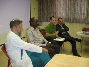 The panel with the Russian, Ethiopian and Palestinian community representatives
