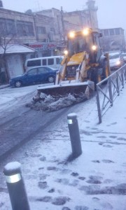 Plowing snow