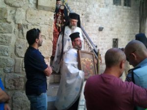 Greek Orthodox leaving David's Tomb