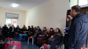 Daud lecturing in Shuafat Refugee Camp